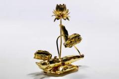  Feldman Lighting Co Hollywood Regency Lotus Flower Lamp in Polished Brass by Feldman c 1960 - 4117985