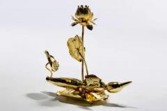  Feldman Lighting Co Hollywood Regency Lotus Flower Lamp in Polished Brass by Feldman c 1960 - 4117986
