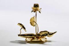  Feldman Lighting Co Hollywood Regency Lotus Flower Lamp in Polished Brass by Feldman c 1960 - 4117987