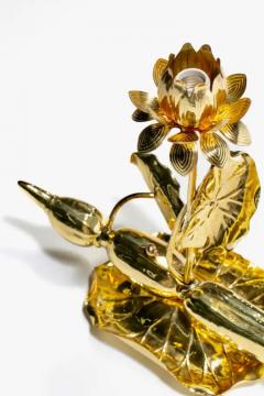  Feldman Lighting Co Hollywood Regency Lotus Flower Lamp in Polished Brass by Feldman c 1960 - 4117991