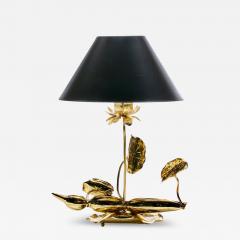  Feldman Lighting Co Hollywood Regency Lotus Flower Lamp in Polished Brass by Feldman c 1960 - 4120141