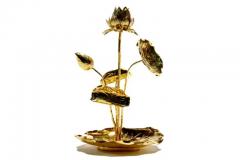  Feldman Lighting Co Hollywood Regency Lotus Flower Lamp in Polished Brass by Feldman c 1960 - 4126391