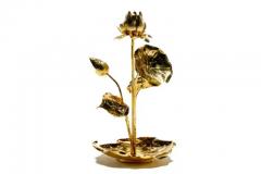  Feldman Lighting Co Hollywood Regency Lotus Flower Lamp in Polished Brass by Feldman c 1960 - 4126392