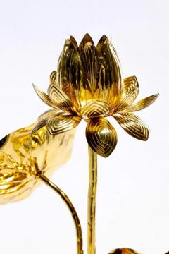  Feldman Lighting Co Hollywood Regency Lotus Flower Lamp in Polished Brass by Feldman c 1960 - 4126397