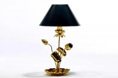  Feldman Lighting Co Hollywood Regency Lotus Flower Lamp in Polished Brass by Feldman c 1960 - 4126410
