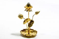  Feldman Lighting Co Hollywood Regency Lotus Flower Lamp in Polished Brass by Feldman c 1960 - 4126412