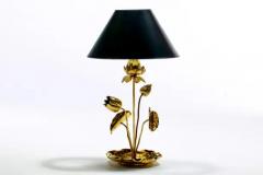  Feldman Lighting Co Hollywood Regency Lotus Flower Lamp in Polished Brass by Feldman c 1960 - 4126418