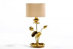  Feldman Lighting Co Hollywood Regency Lotus Flower Lamp in Polished Brass by Feldman c 1960 - 4126419