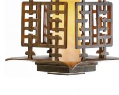  Feldman Lighting Co Large Chinoiserie Pagoda Mid Century Brass Lantern Light Fixture c 1950 - 3465032