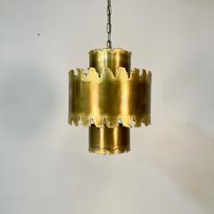  Feldman Lighting Co Mid Century Modern Brutalist Chandelier Pendant by Tom Greene Patinated Brass - 3245713