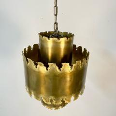  Feldman Lighting Co Mid Century Modern Brutalist Chandelier Pendant by Tom Greene Patinated Brass - 3245714