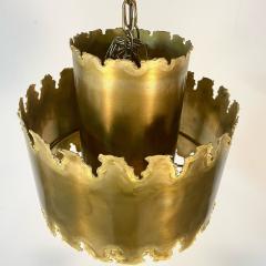  Feldman Lighting Co Mid Century Modern Brutalist Chandelier Pendant by Tom Greene Patinated Brass - 3245716