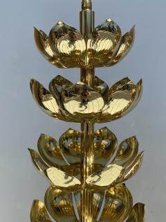  Feldman Lighting Co Pair of Brass Lotus Lamps - 1452734