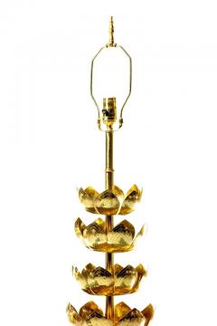  Feldman Lighting Co Pair of Hollywood Regency Tall Brass Lotus Lamps by Feldman Lighting circa 1960s - 2983867