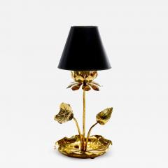  Feldman Lighting Co Petite Hollywood Regency Lotus Flower Lamp in Polished Brass by Feldman c 1960 - 4127658