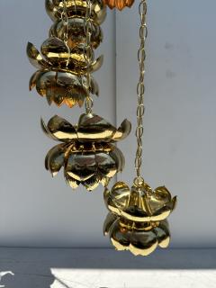  Feldman Lighting Co Six Light Feldman Brass Lotus Chandelier - 3840931