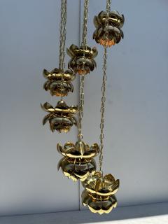  Feldman Lighting Co Six Light Feldman Brass Lotus Chandelier - 3840933