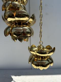  Feldman Lighting Co Six Light Feldman Brass Lotus Chandelier - 3840939