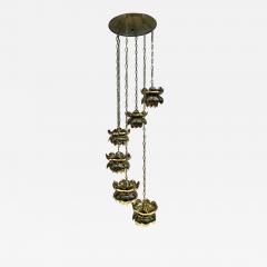  Feldman Lighting Co Six Light Feldman Brass Lotus Chandelier - 3845630