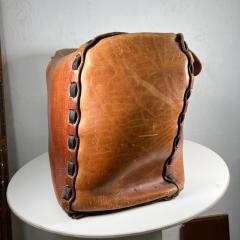 Fendi - 1970s Vintage Hipster Leather Satchel Saddle Bag Contrast Top Stitch