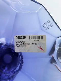  Fendi Casa Fendi Casa Hand blown Vetri Glass Art stico Murano Vase Amethyst Faceted Cut - 4045439