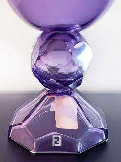  Fendi Casa Fendi Casa Hand blown Vetri Glass Art stico Murano Vase Amethyst Faceted Cut - 4045410