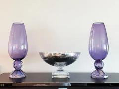  Fendi Casa Fendi Casa Hand blown Vetri Glass Art stico Murano Vase Amethyst Faceted Cut - 4045433