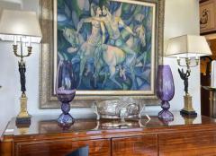  Fendi Casa Fendi Casa Hand blown Vetri Glass Art stico Murano Vase Amethyst Faceted Cut - 4045441