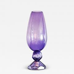  Fendi Casa Fendi Casa Hand blown Vetri Glass Art stico Murano Vase Amethyst Faceted Cut - 4047961