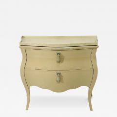  Fendi Fendi Cream Lacquered 2 Drawer Commode with Crocodile Embossed Leather Tray Top - 4368894