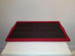  Fendi Fendi Red Leather Leopard Print Glass Bar Tray - 98587