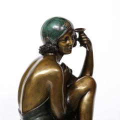 Ferdinando De Luca Art Deco Bronze Copper Sculptures of Seated Flappers by Ferdinando De Luca - 3352411