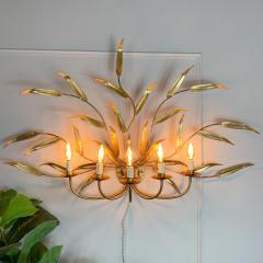  Ferro Art Extraordinary Huge Ferro Art Gilt Leaf Wall Light - 3037126