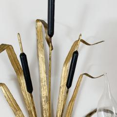  Ferro Art Ferro Art Gilt Bulrush Wall Lights 1970 s - 3030687