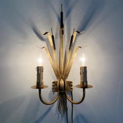  Ferro Art Ferro Art Gilt Bulrush Wall Lights 1970 s - 3030691