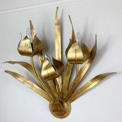  Ferro Art Spanish Ferro Art Gilt Leaf and Flower Wall Light - 3032176