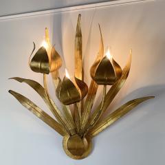  Ferro Art Spanish Ferro Art Gilt Leaf and Flower Wall Light - 3032177