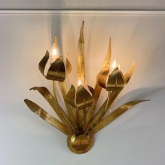  Ferro Art Spanish Ferro Art Gilt Leaf and Flower Wall Light - 3032178