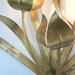  Ferro Art Spanish Ferro Art Gilt Leaf and Flower Wall Light - 3032180