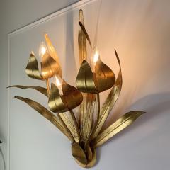  Ferro Art Spanish Ferro Art Gilt Leaf and Flower Wall Light - 3032181