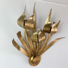  Ferro Art Spanish Ferro Art Gilt Leaf and Flower Wall Light - 3032184