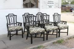  Ficks Reed 6 Ficks Reed Rattan Black Dining Chairs - 3708079