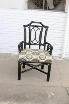  Ficks Reed 6 Ficks Reed Rattan Black Dining Chairs - 3708083