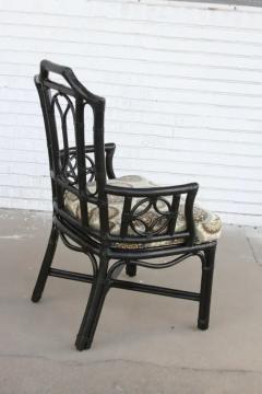  Ficks Reed 6 Ficks Reed Rattan Black Dining Chairs - 3708091