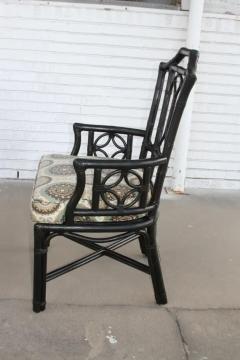  Ficks Reed 6 Ficks Reed Rattan Black Dining Chairs - 3708092