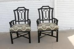  Ficks Reed 6 Ficks Reed Rattan Black Dining Chairs - 3708111