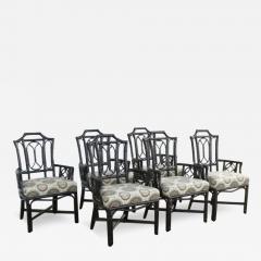  Ficks Reed 6 Ficks Reed Rattan Black Dining Chairs - 3709413