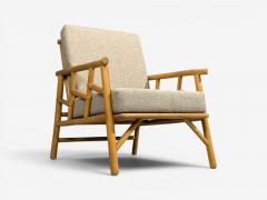  Ficks Reed Ficks Reed Lounge Chairs Bamboo Cane Beige Tweed USA 1950s - 4651511