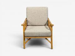  Ficks Reed Ficks Reed Lounge Chairs Bamboo Cane Beige Tweed USA 1950s - 4651515
