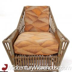  Ficks Reed Ficks Reed Style Mid Century Rattan Lounge Chair and Ottoman - 3504194